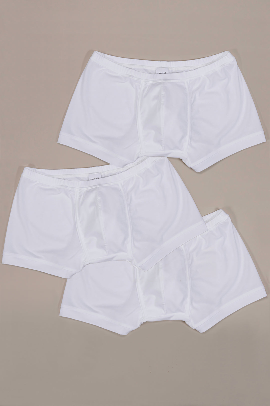 3-Pack Men'S White Polyester Quick-Dry Flyless Boxer Briefs