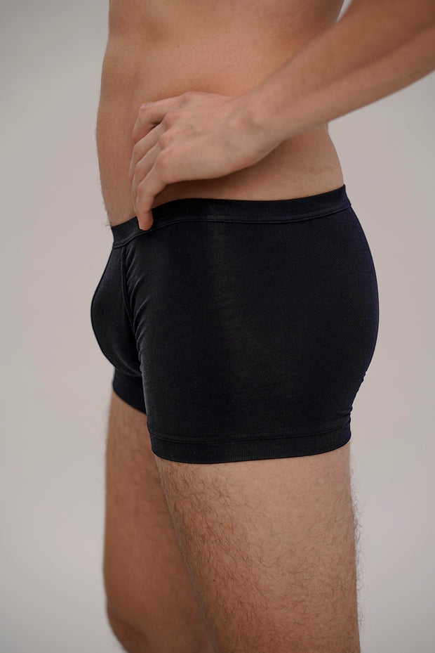 boxerbrief with double layered front and fabric-covered waistband