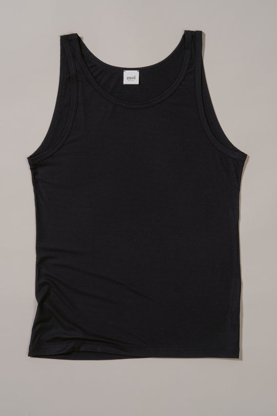 The classic sustainable, organic tanktop for men in black
